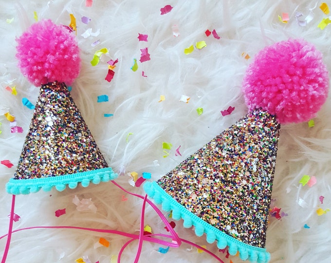 Glittery birthday Hat | Party Hat | 30th Birthday | First Birthday | 2nd Birthday | Birthday Party Decor