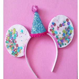 UnBirthday Birthday Mouse Ears || Mouse Ears || Mouse Ears Headban || Mouse Ears || Sparkle Mouse Ears || Confetti Mouse Ears