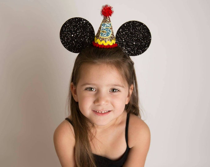 Glittery Mouse Ears Headband || Birthday Mouse Ears ||Mouse Headband|| Ears || Mouse Birthday ||