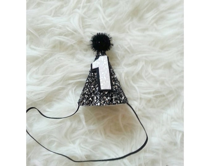 Mini Glittery Birthday Party Hat | First Birthday | Baby Birthday | Cake Smash |  1st Birthday | Ready to  Ship