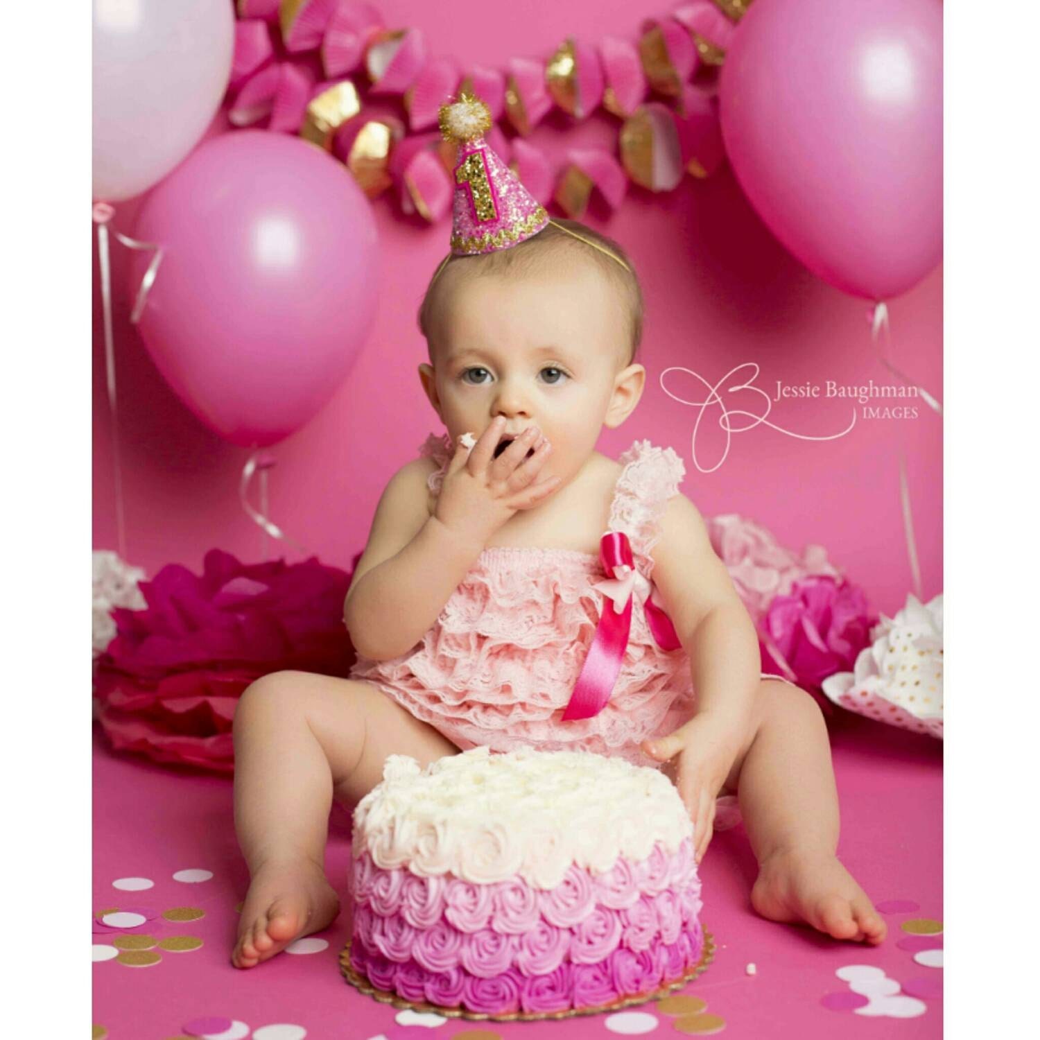 Mini Glittery Birthday Party Hat First Birthday Baby Birthday