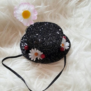 Mary Poppins inspiriert Glitzer Hut Stirnband Mary Poppins Kostüm Disney Gebunden Poppins Bild 1