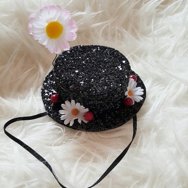 Mary Poppins Inspired Glitter Hat Headband || Mary Poppins Costume || Disney Bound || Poppins