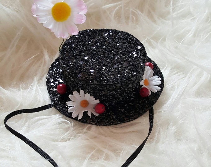 Mary Poppins Inspired Glitter Hat Headband || Mary Poppins Costume || Disney Bound || Poppins