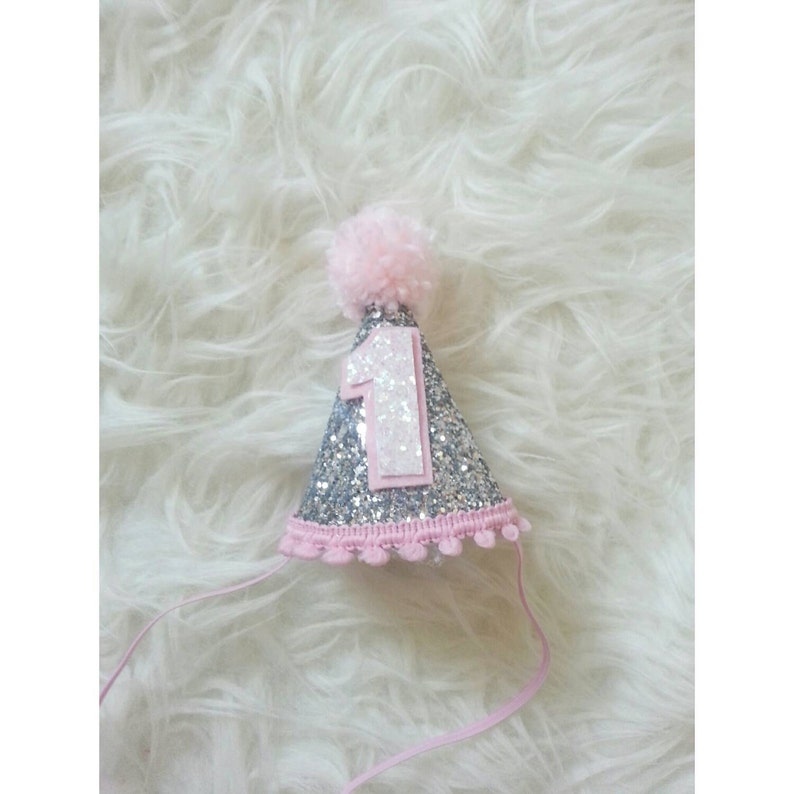 Ready To Ship Baby Girl 1st Birthday Birthday Cake Smash Baby Birthday Mini Glittery Birthday Girl Party Hat First Birthday