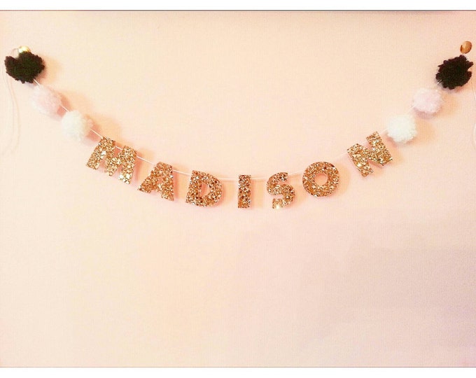 Customizable Glittery Name Banner