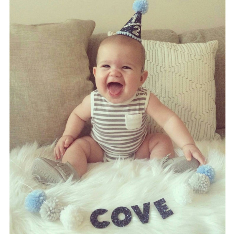 Half Birthday Mini Glittery Party Hat Half Birthday Baby Etsy