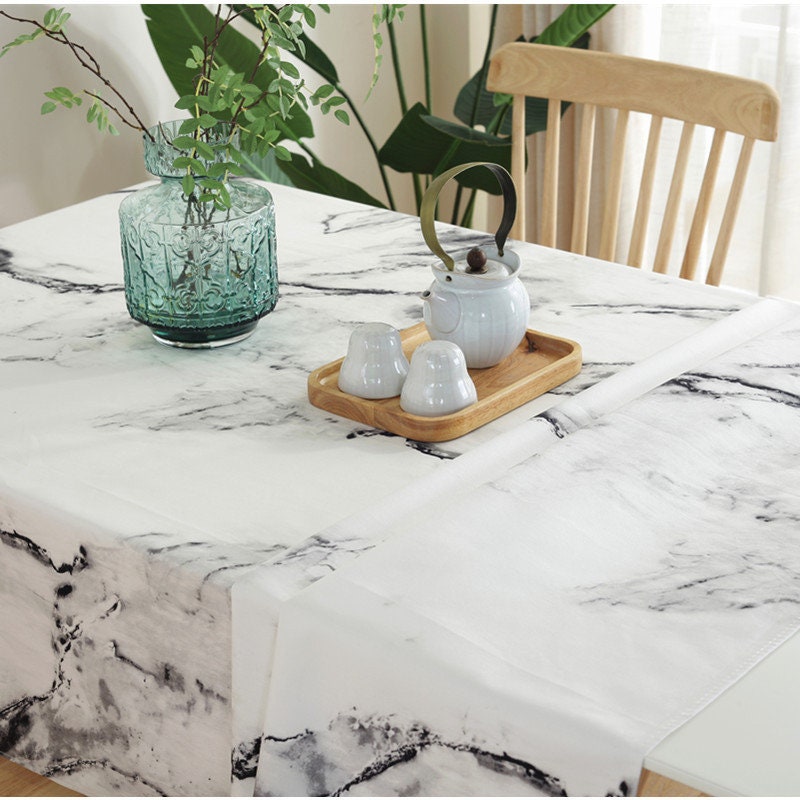 Marble Texture Dining Table Cloth Waterproof Table overlay Etsy