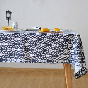 Tablecloth,  Navy Linen Cotton Table Cloth, Vintage Decorative Dining room tablecloth, Daily Kintchen Overlay, Square rectangle tablecloth