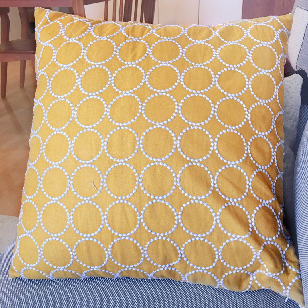 Couvertures d'oreiller de Jet, Oreillers Cercle Broderie Gingembre, Fleur, Coussin Géométrique, Couv