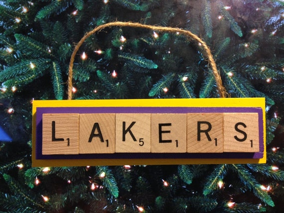Los Angeles Lakers La Scrabble Tiles Christmas Ornament Etsy