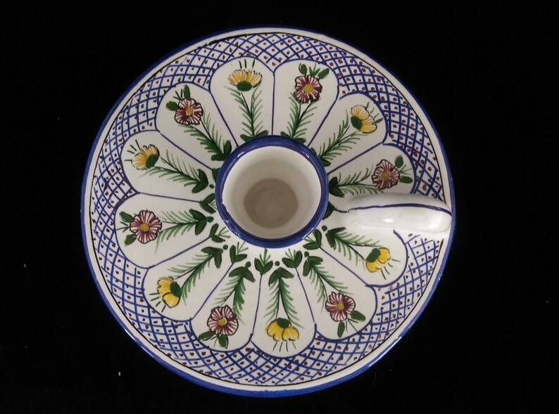 Vintage FFA Malveira Hand Painted Candle Holder Hand Signed