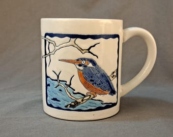 Vintage Otagiri Coffee Mug with a Kingfisher Bird Teacup