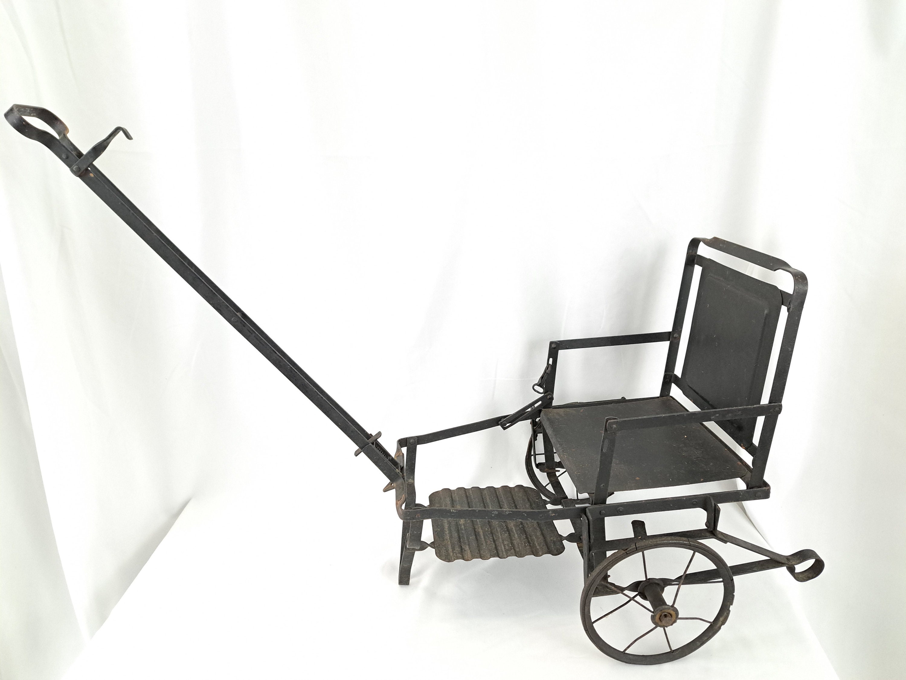Old Vintage Styled Baby Carriage-stroller On White Background