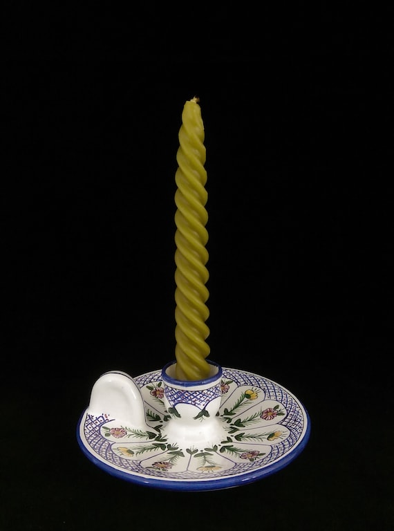Vintage FFA Malveira Hand Painted Candle Holder Hand Signed