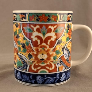 Vintage Japanese Imari Edo Porcelain Coffee Mug Asian-inspired Porcelain Teacup