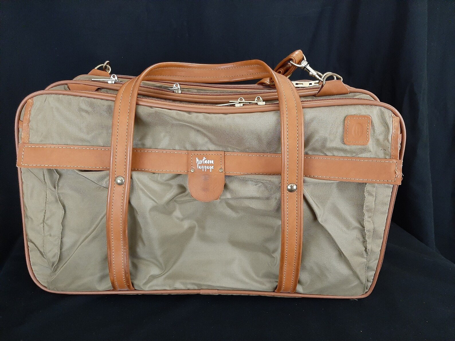 Vintage Hartmann Luggage Canvas and Leather Luggage 20 Etsy