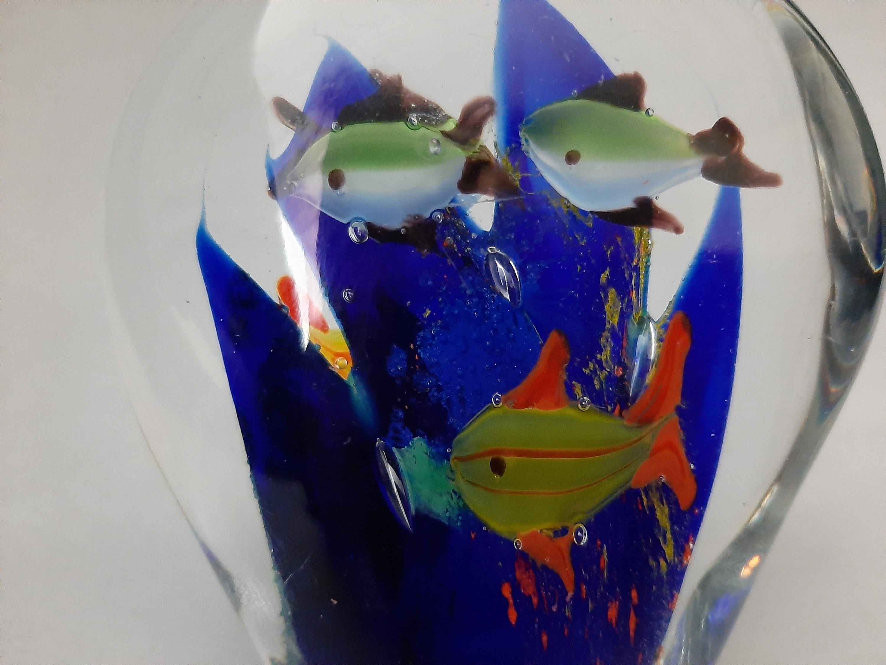 🐠Murano Glass Art Fish Aquarium Coral Reef Sculpture Paperweight