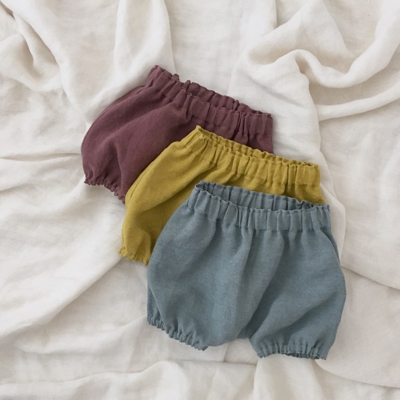 French Blue Linen Bloomers Baby Boys Bloomers Boys Linen