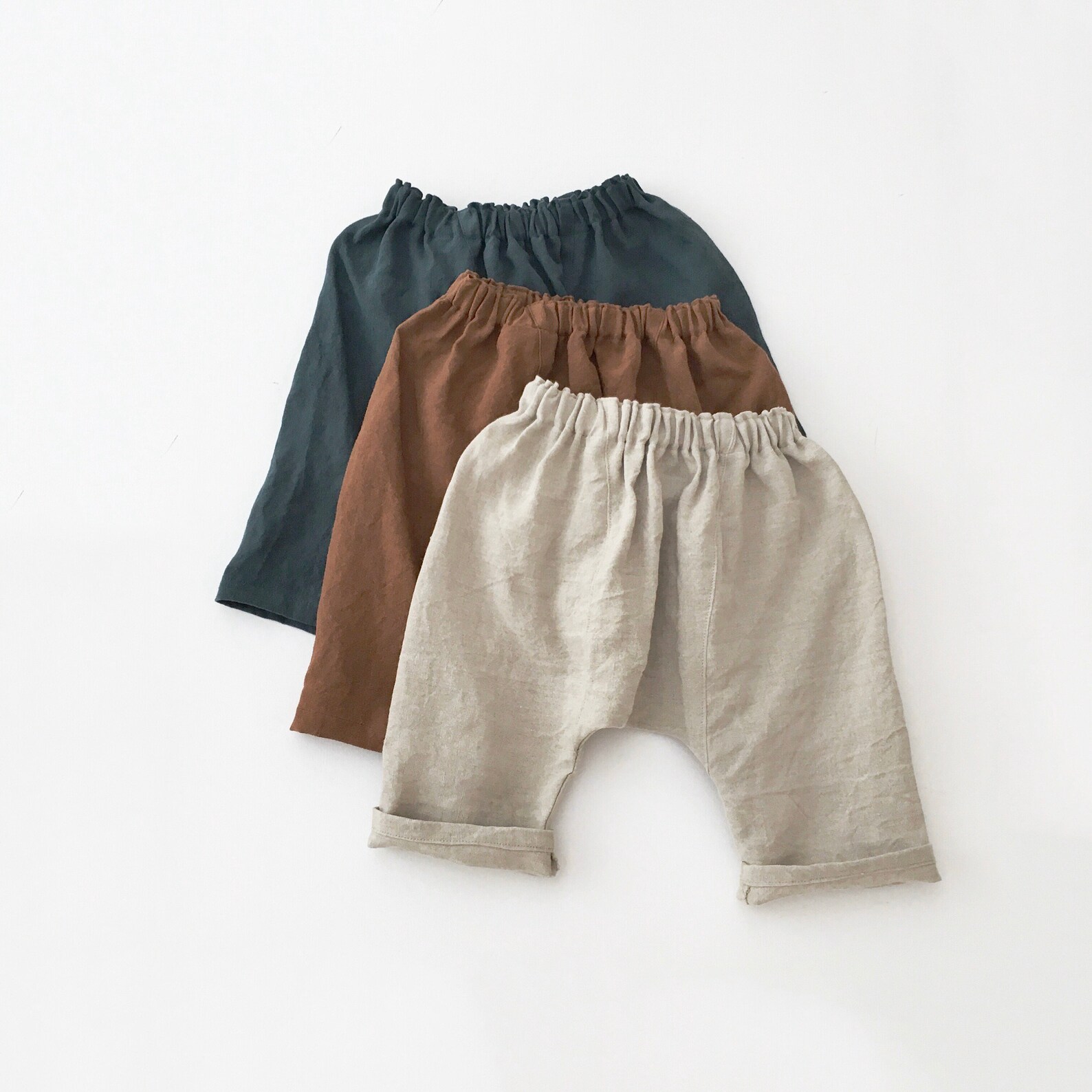 100 Natural Linen Baby Long Pants Toddler Roomy Pants Etsy Australia