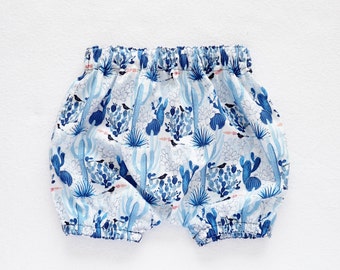 Organic Cotton Boys Shorts, Bubble Bloomers, Cactus Print Summer Shorts, Toddler Shorts, Newborn - 3T