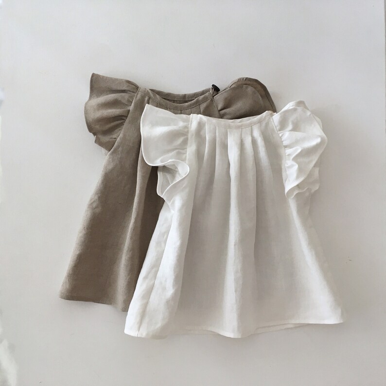 Children 100 Natural Linen Blouse Toddler Girl Top 2T4T Etsy