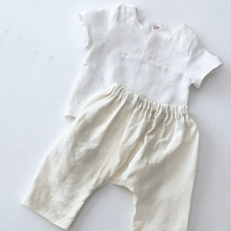 Baby Boy Offwhite 100 Linen Shirt Toddler Boy Top Etsy