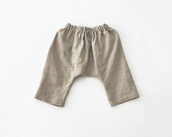 100% Natural Linen Baby Long Pants, Toddler Roomy Pants