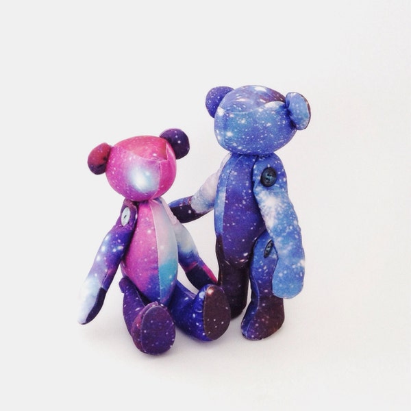 Pastel Goth Couples Gift, Galaxy Teddy Bear, Pair of Galaxy Bears,Not just for kids!