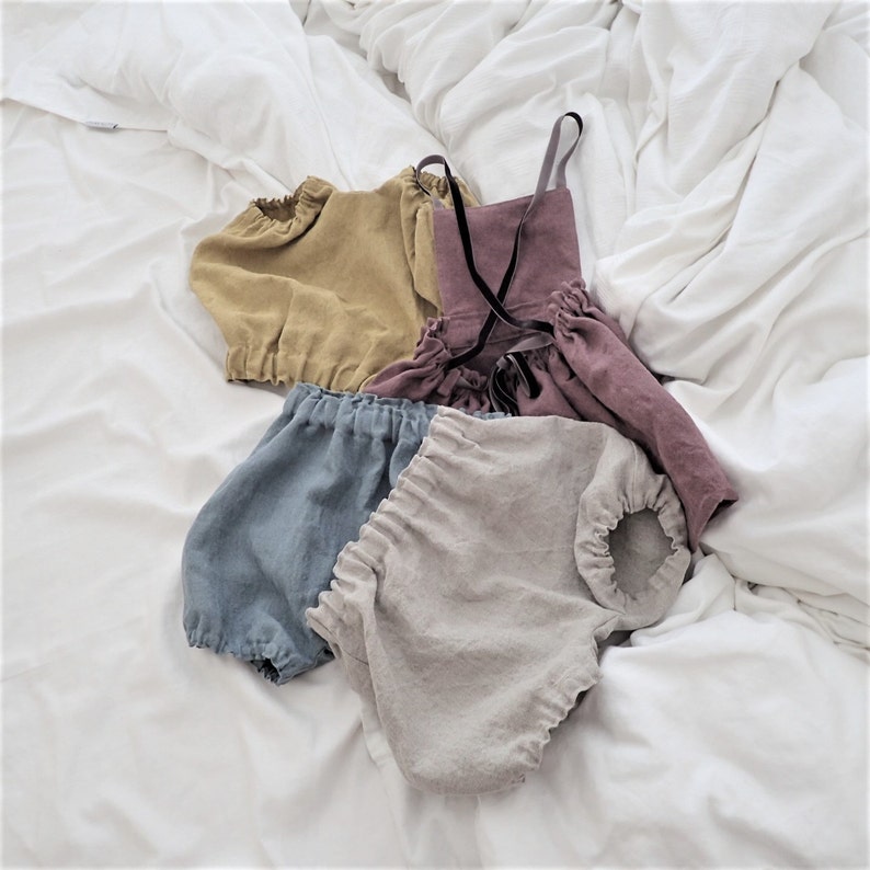 French Blue Linen Bloomers Baby Boys Bloomers Boys Linen