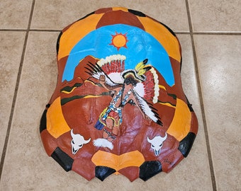 Hand Painted Native American Turtle Shell