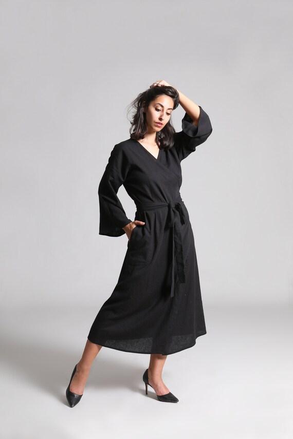 black wrap summer dress