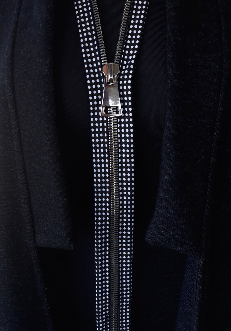 Lazo de cuello con cremallera en negro y blanco Lunar punto / Etsy