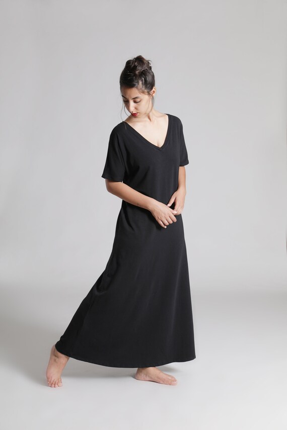 black jersey summer dress