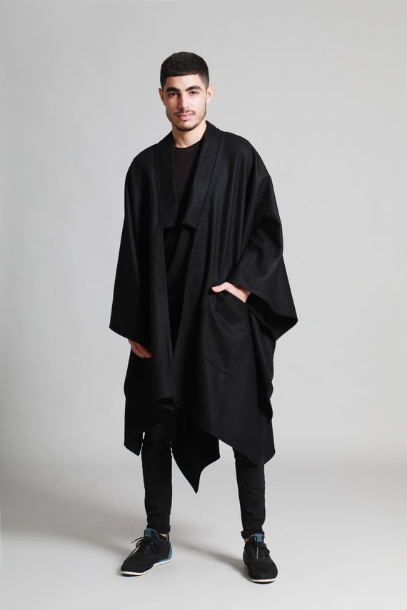 black poncho jacket