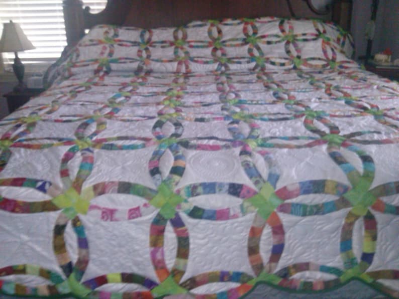 Handmade Double Wedding Ring Quilt Etsy