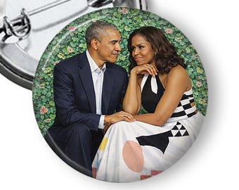 Michelle Obama and Barack Obama button