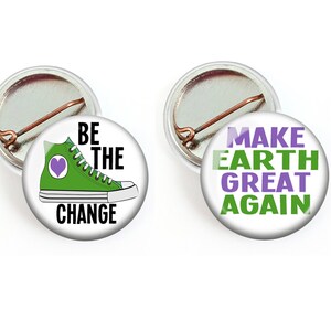 Greta Thunberg Button, Students Against Climate Change Button, Climate Action Now Mini Pin image 2