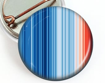 Global Climate Warming Stripes Mini Button