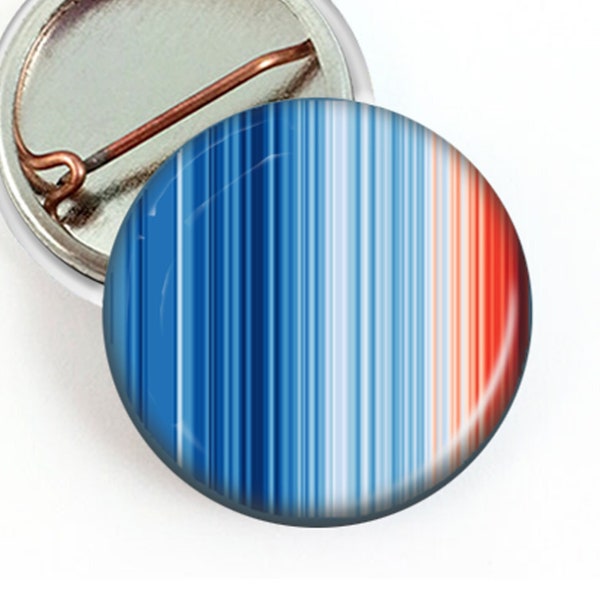 Global Climate Warming Stripes Mini Button