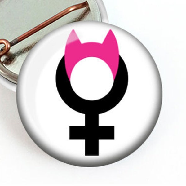 Women's March Button by Cafe Cha Cha, Mini Pussyhat Button