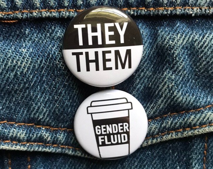 They, Them. Gender Pronouns Pin Badge Button - Etsy Canada