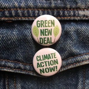 Greta Thunberg Button, Students Against Climate Change Button, Climate Action Now Mini Pin image 3