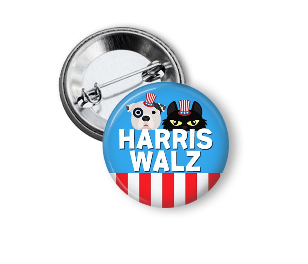 Cats and Dogs for Harris Walz Button - Etsy