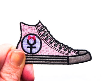 Frauen März Patch, rosa Converse Patch mit weiblichen Symbol