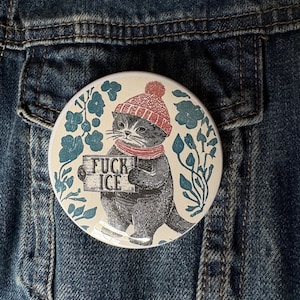 Fuck ICE cat button