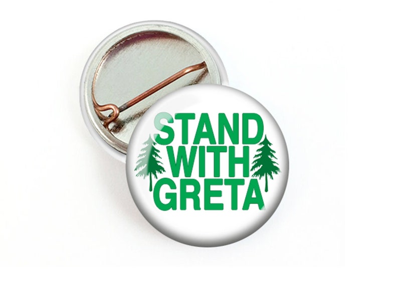 Greta Thunberg Button, Students Against Climate Change Button, Climate Action Now Mini Pin image 1