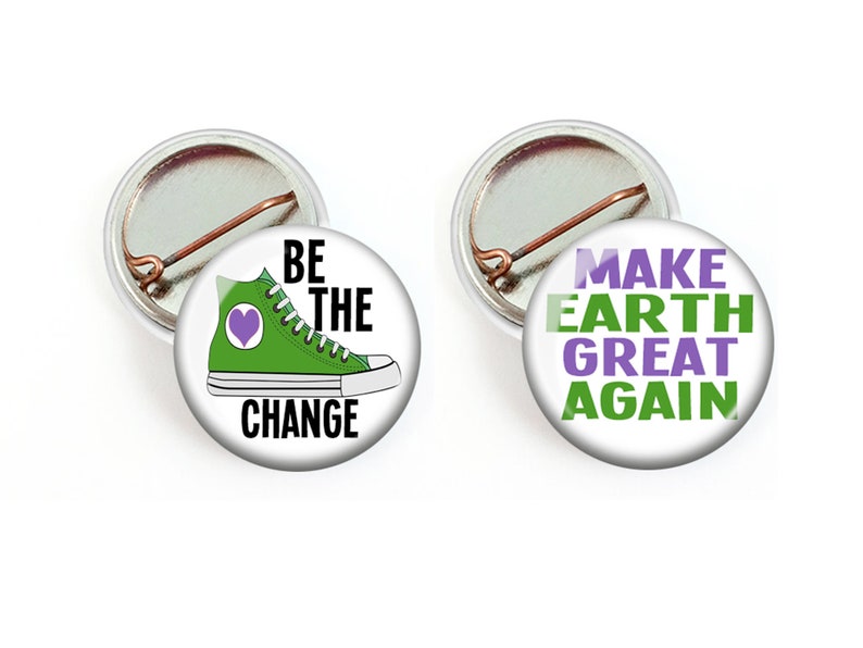Greta Thunberg Button, Students Against Climate Change Button, Climate Action Now Mini Pin image 2