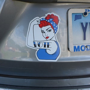 Rosie The Riveter Vote Magnet, Get out the Vote Car Magnet image 4