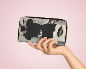 Vegan Fashion Collage Art Zipper Wallet